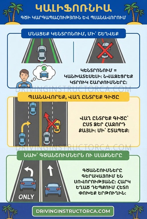 Կալիֆոռնիայում երթևեկելի գծերի կանոնները