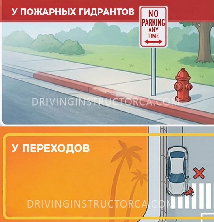 В Калифорнии парковка у пожарных гидрантов и пешеходных переходов запрещена