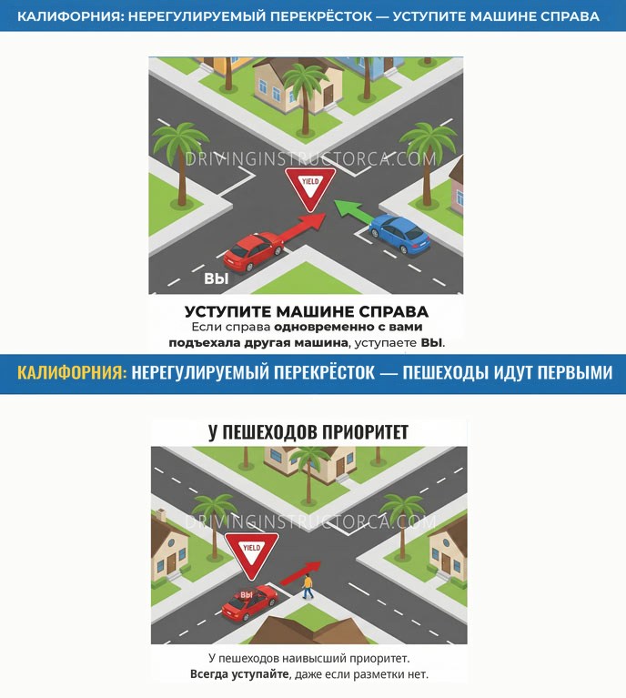 право проезда в Калифорнии