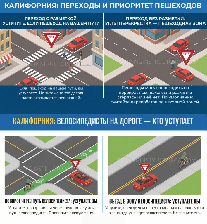 право проезда в Калифорнии