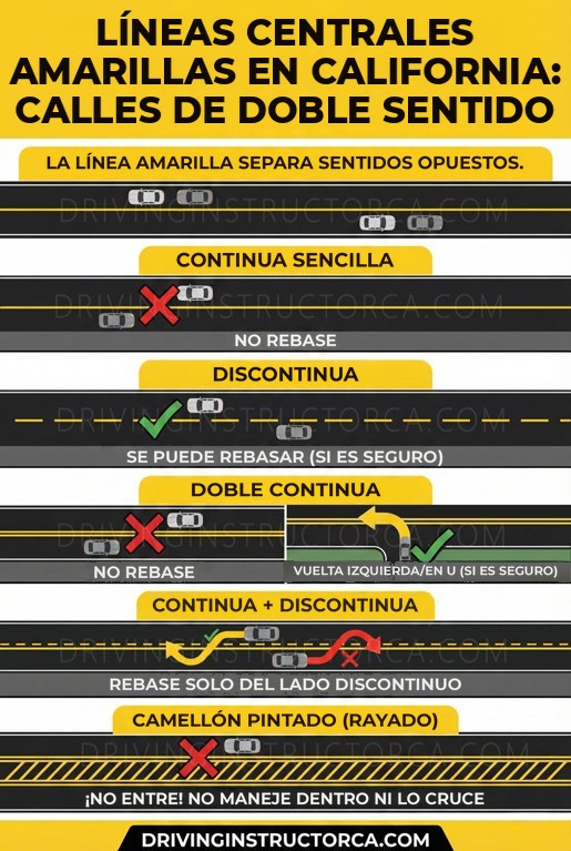 reglas de los carriles en California